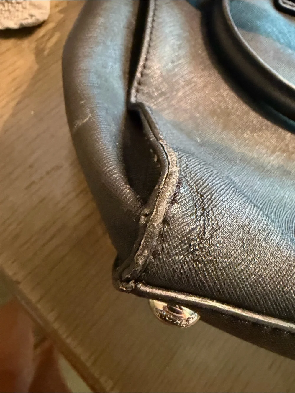 Michael Kors Black Studded Saffiano Tote - Picture 5 of 7